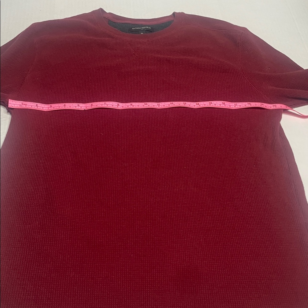 Banana Republic Burgundy Waffle Knit Long Sleeve Thermal Shirt XL - Picture 5 of 10